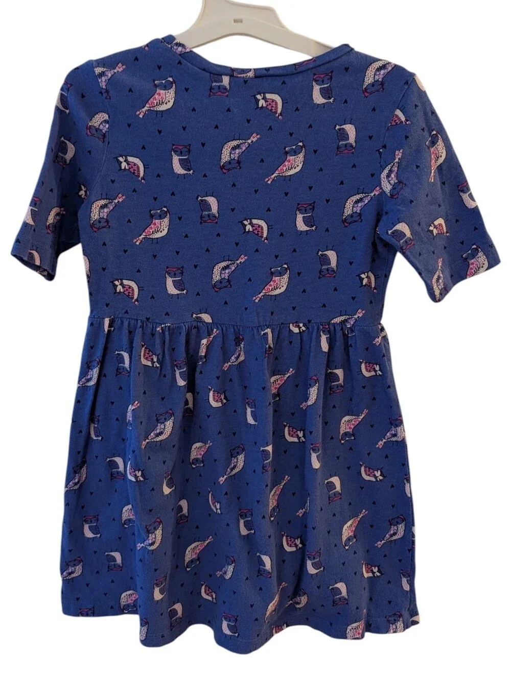 Gymboree Girls' Blue Dress With An all-over Bird Print Cotton Size S (5 - 6)